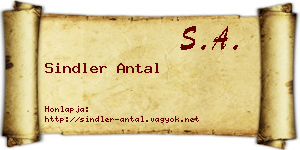 Sindler Antal névjegykártya